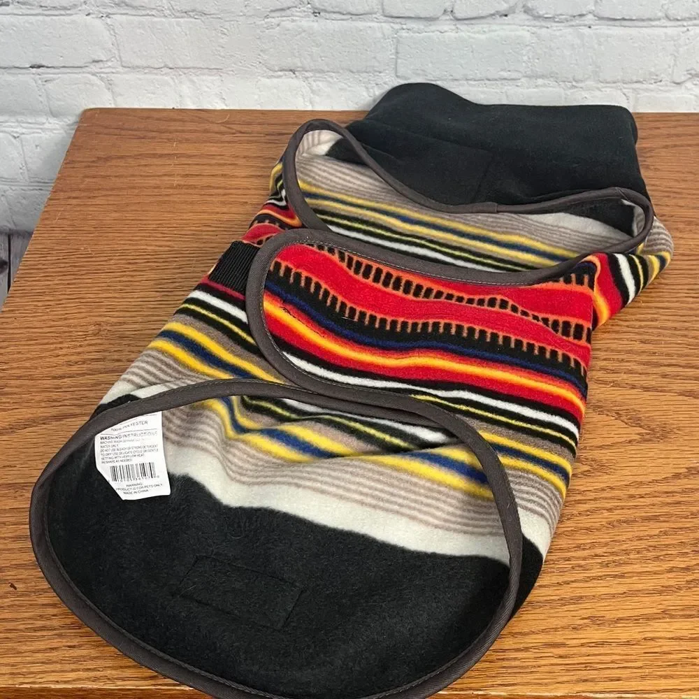 Pendleton Acadia Fleece Dog Coat Vibrant Striped Size Medium